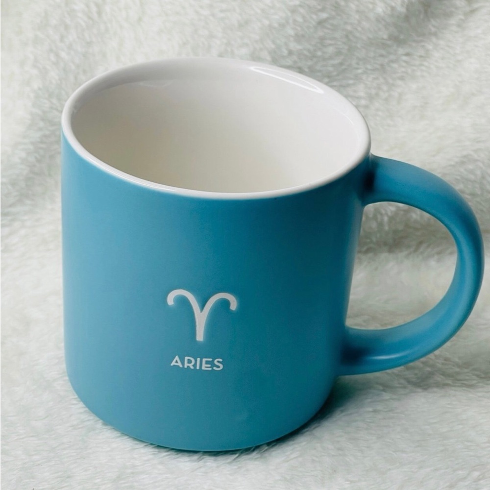 COPY - Aries zodiac sign, coffee cup blue